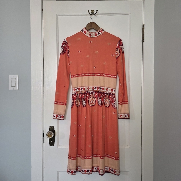 Paganne by Gene Berk Dresses & Skirts - Vintage 1970s Paganne Dress by Gene Berk – Size 14 / M – Coral Floral